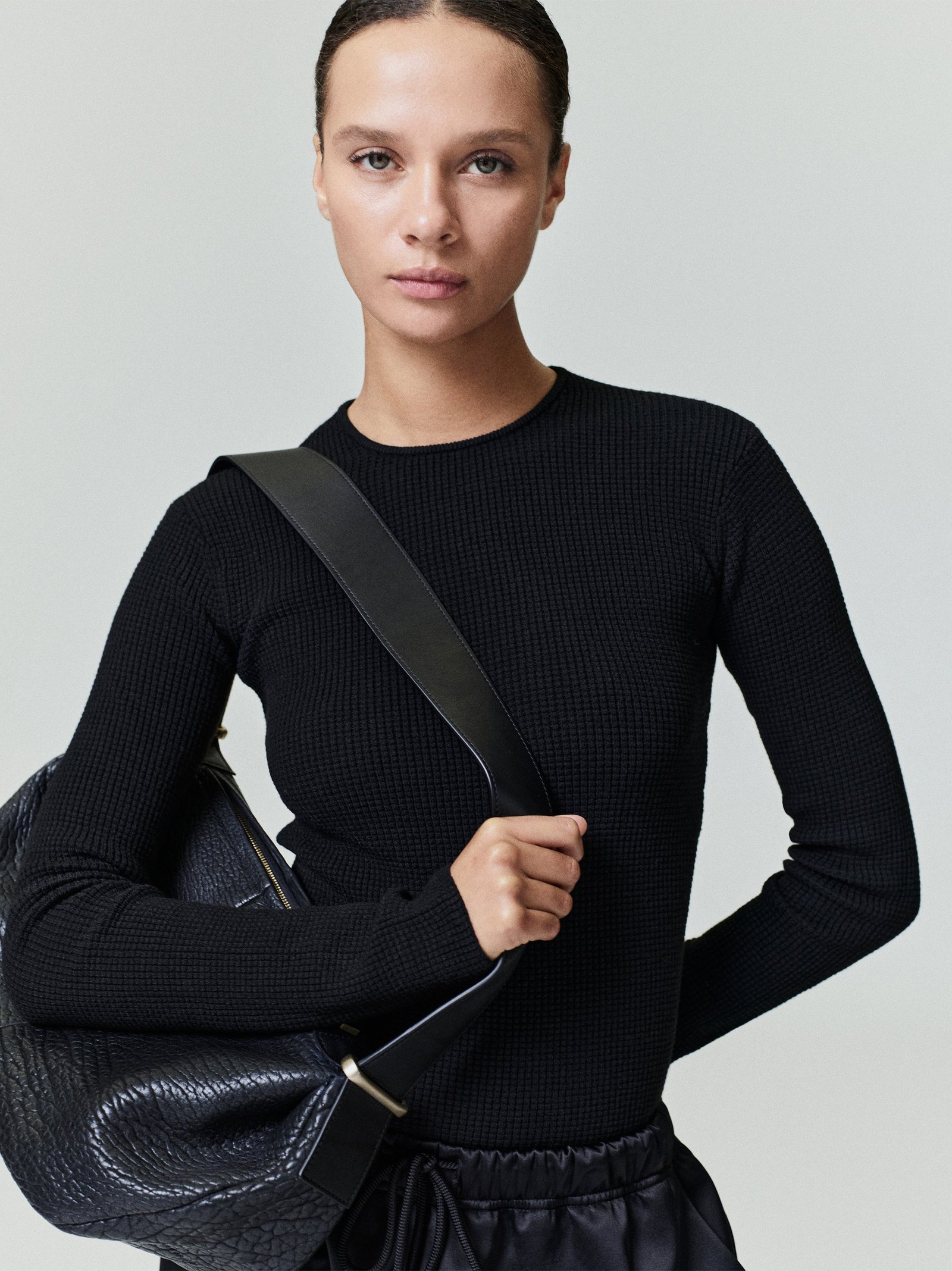 Womens Waffle Long Sleeve Top