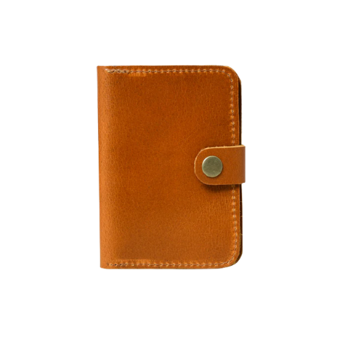 Tan Leather Card Holder Wallet