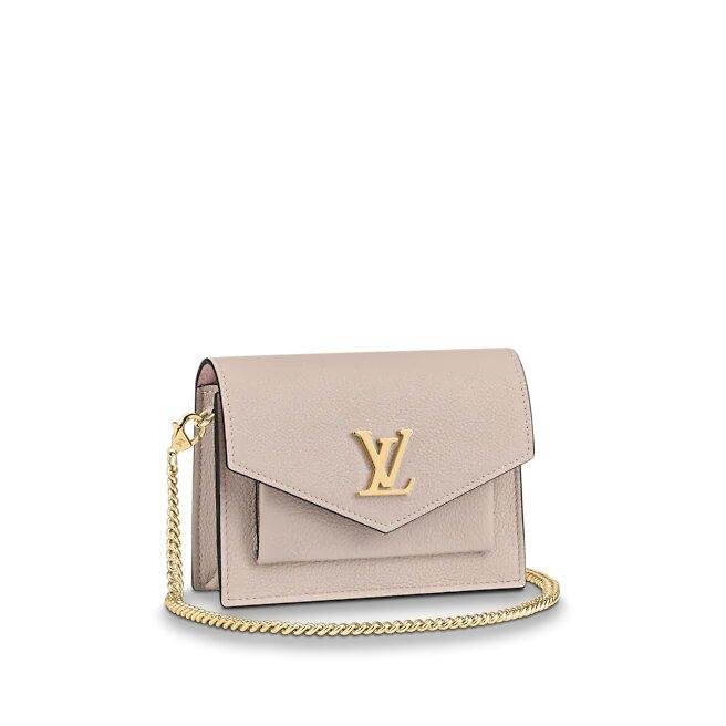 Louis Vuitton Mini Mylockme Chain Pochette Greige Beige