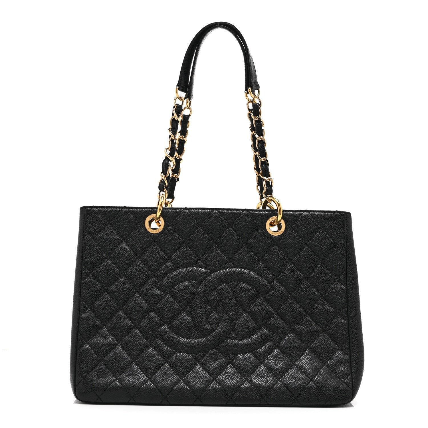 Caviar Quilted Grand Shopping Tote GST Black