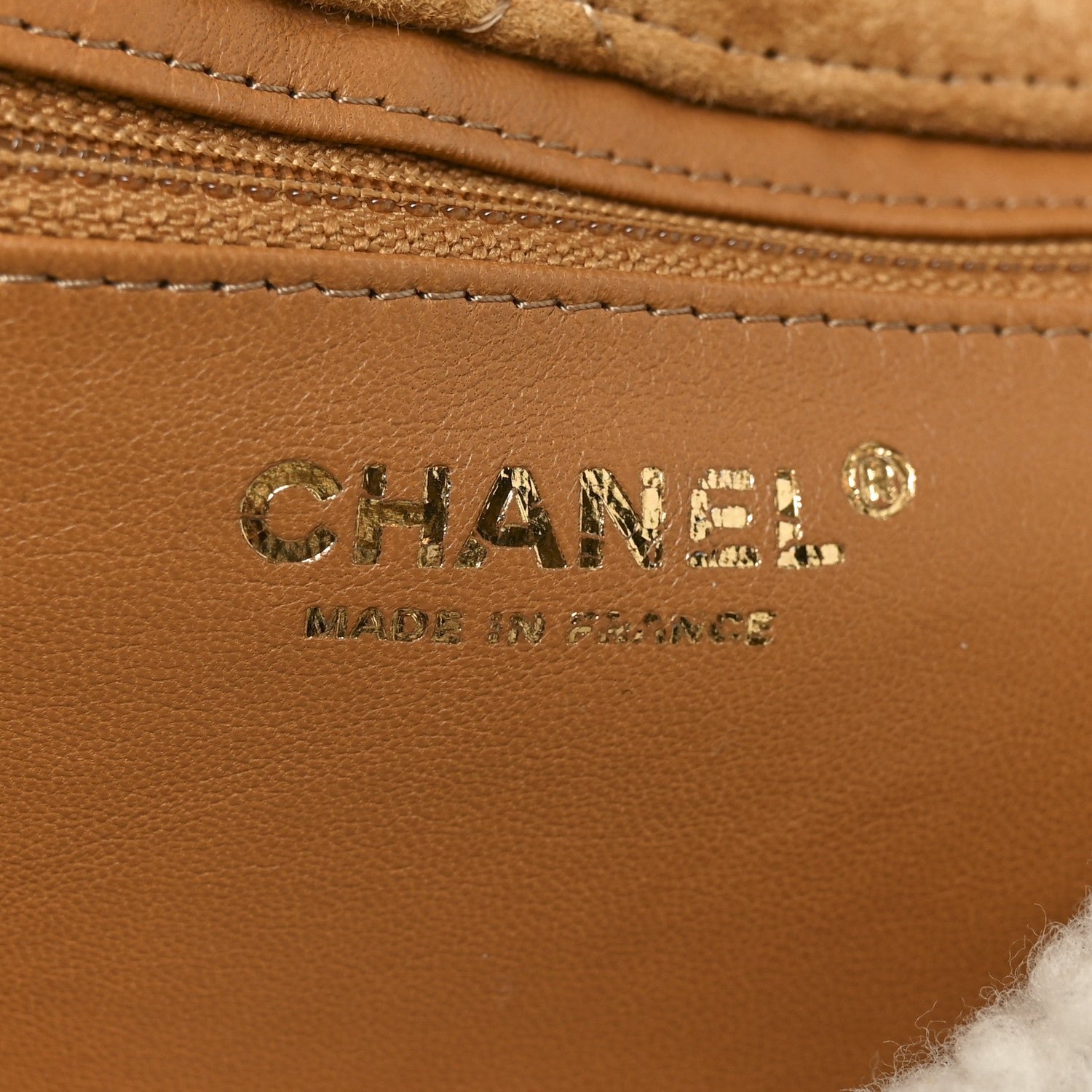 Shearling Lambskin Quilted Medium Coco Neige Single Flap Beige - Image 6