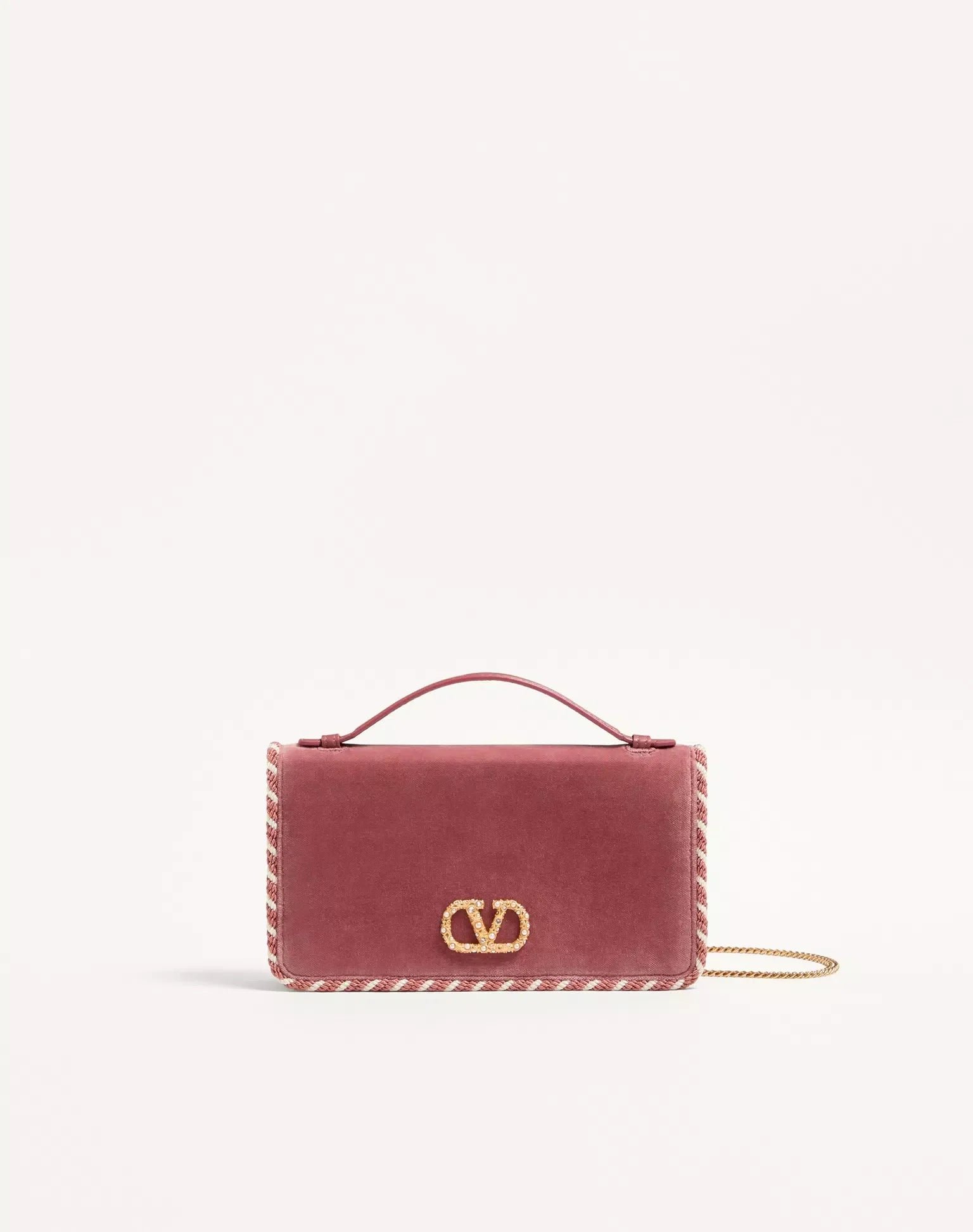 Vlogo Signature Velvet Chain Wallet With Jewel Logo - Image 5