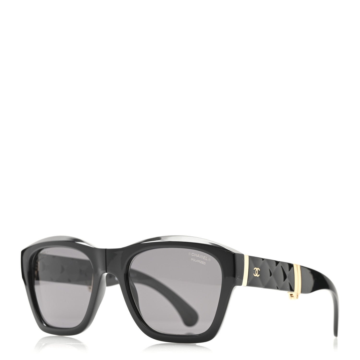 Acetate Crystal Polarized Square Folding Sunglasses 71692 Black