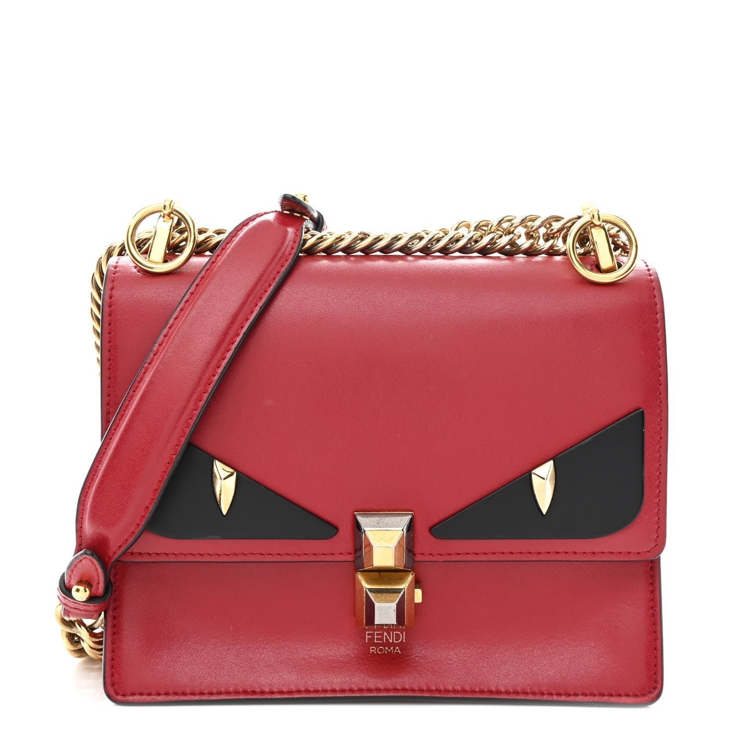 Fendi Vitello Liberty Monster Eyes Small Kan I Shoulder Bag