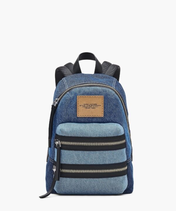 The Biker Colorblock Denim Medium Backpack
