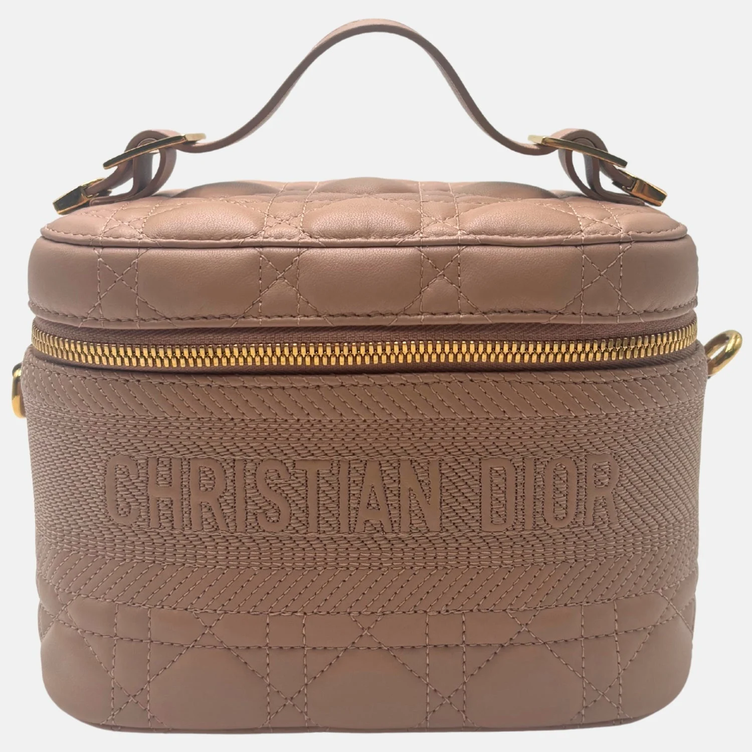 Vanity Case Dusty Pink Cannage Leather