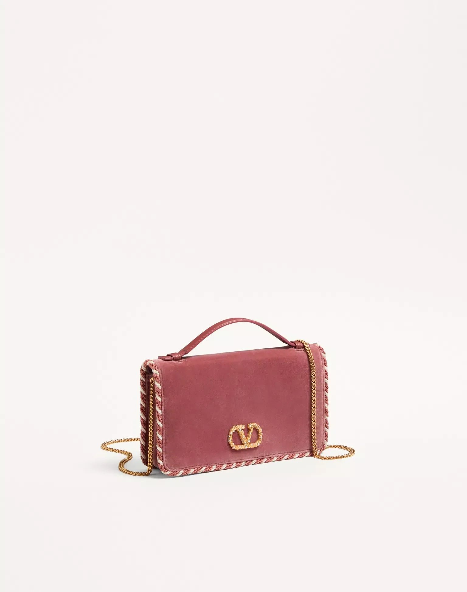 Vlogo Signature Velvet Chain Wallet With Jewel Logo - Image 6