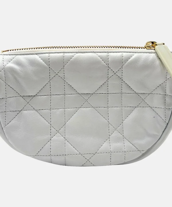 Vibe Hobo Bag Small White Cannage Leather