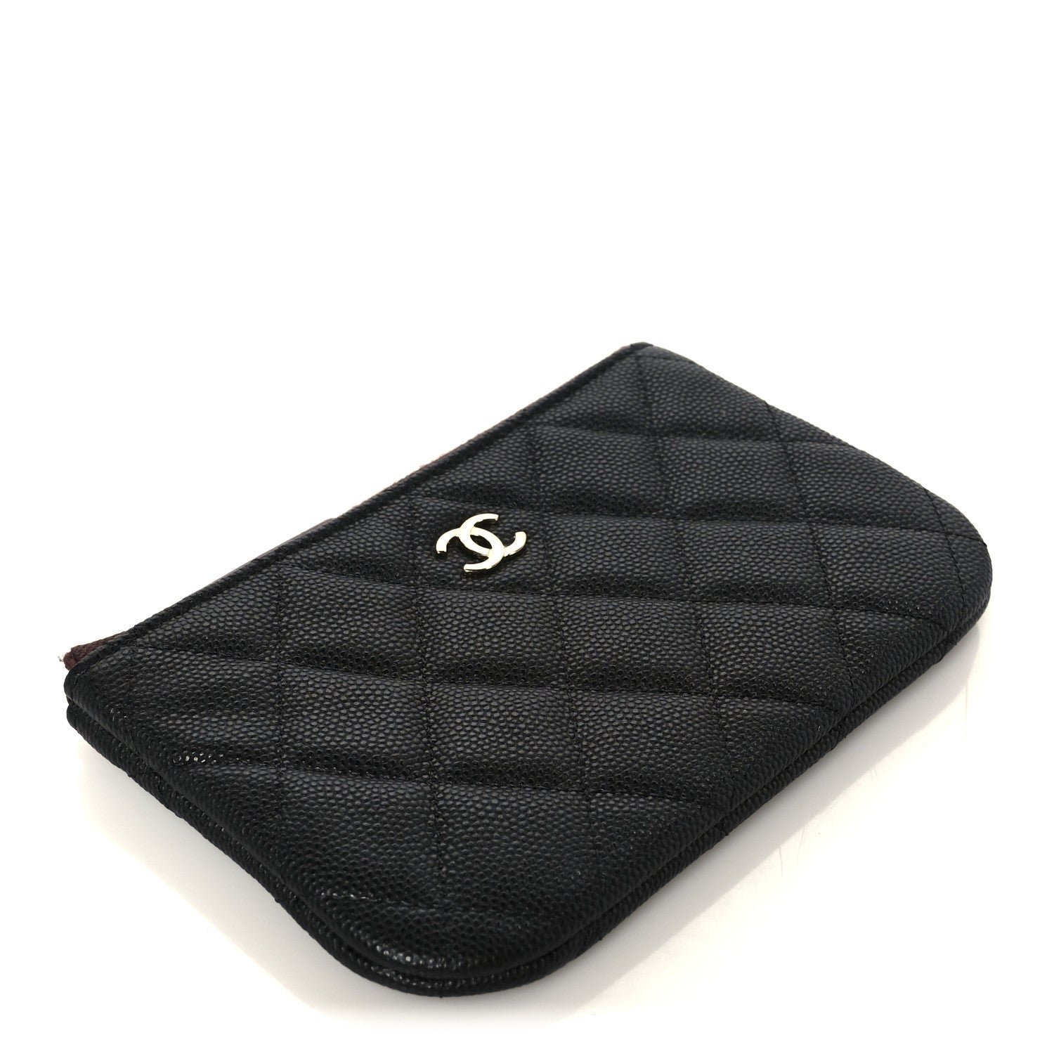 Caviar Quilted Small Cosmetic Case Black - Image 4