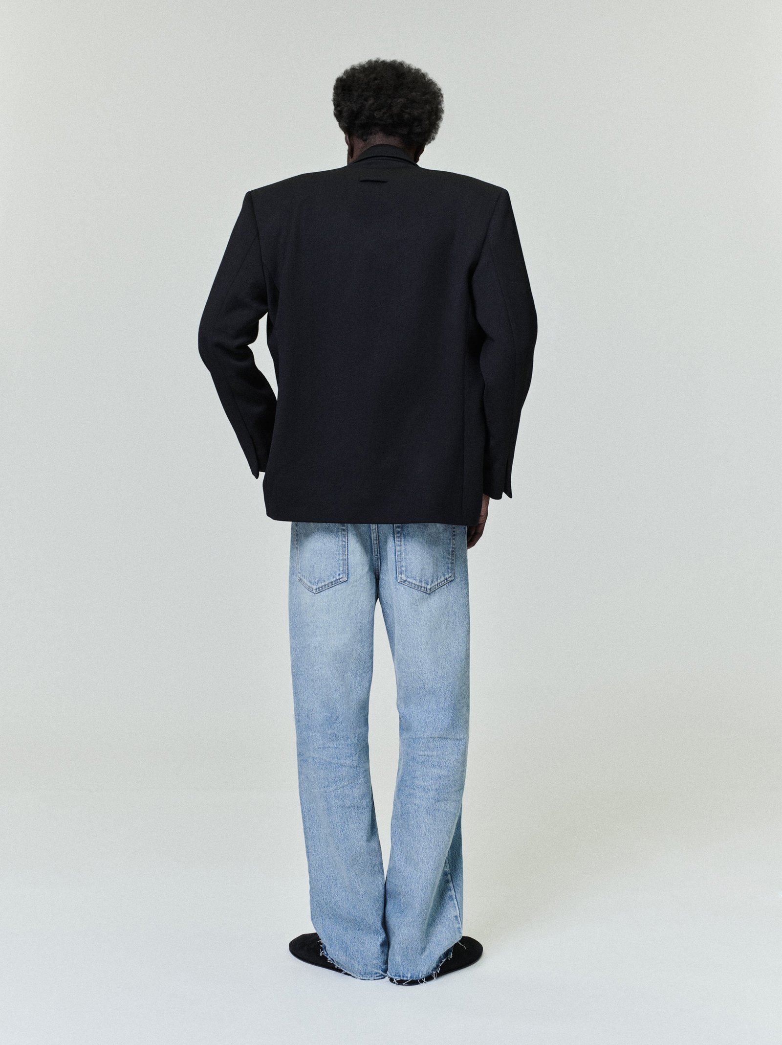 Satin Wool Double Breasted Blazer - Image 2