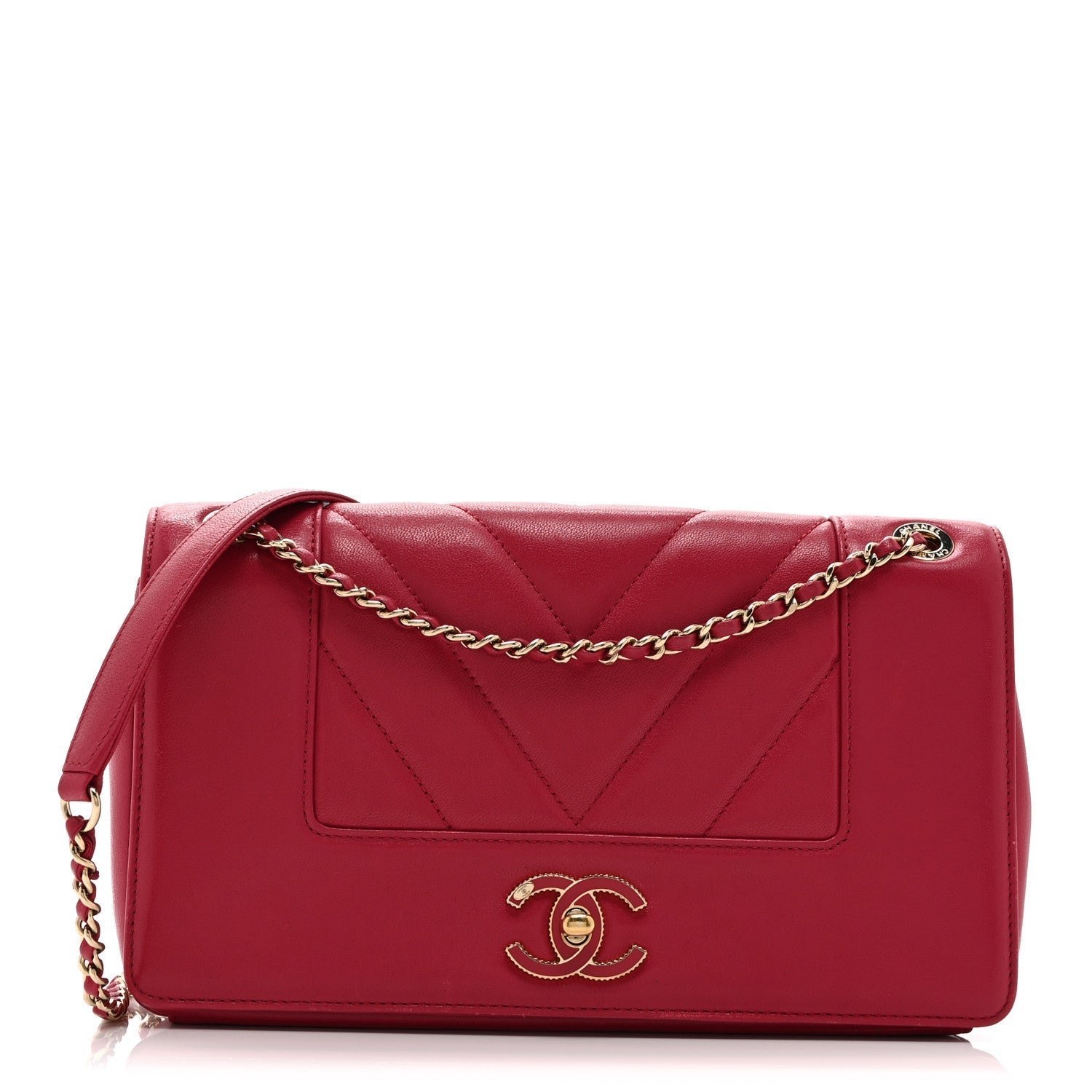 Sheepskin Chevron Quilted Vintage Mademoiselle Flap Pink