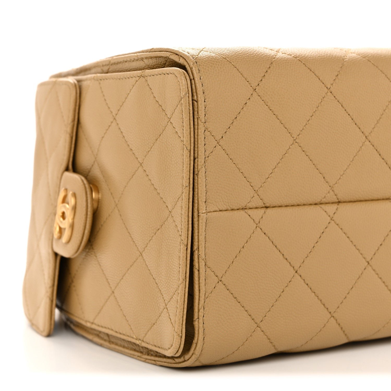 Caviar Quilted Small Chanel 25 Handbag Beige - Image 9