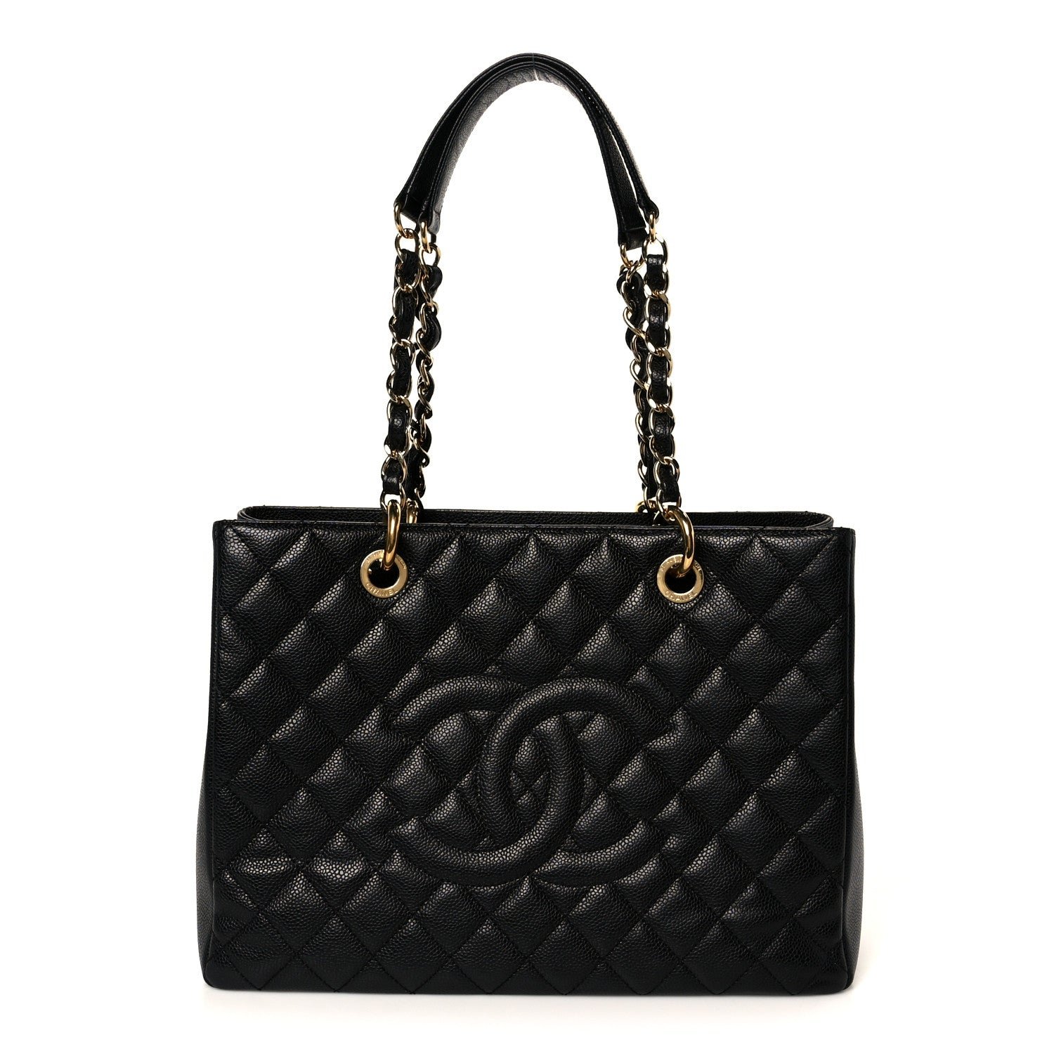Caviar Quilted Grand Shopping Tote GST Black