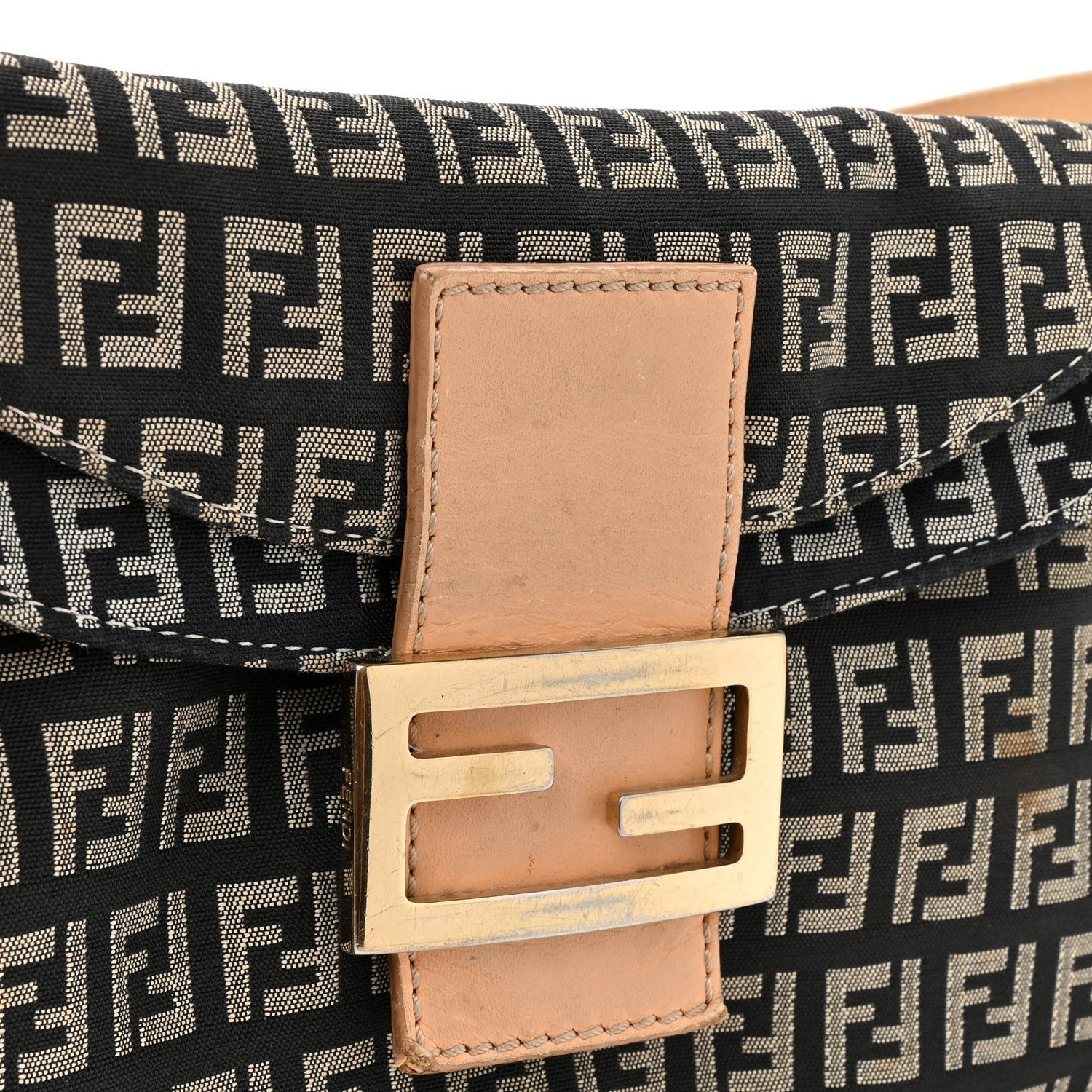 Fendi Zucchino Baguette (Beige/Black Canvas) - Image 13