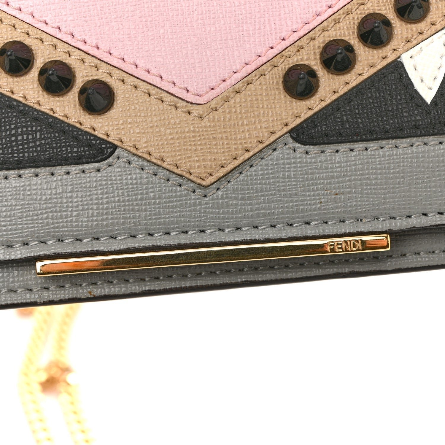 Fendi Vitello Elite Monster Eyes Studded Tube Wallet on Chain - Image 13
