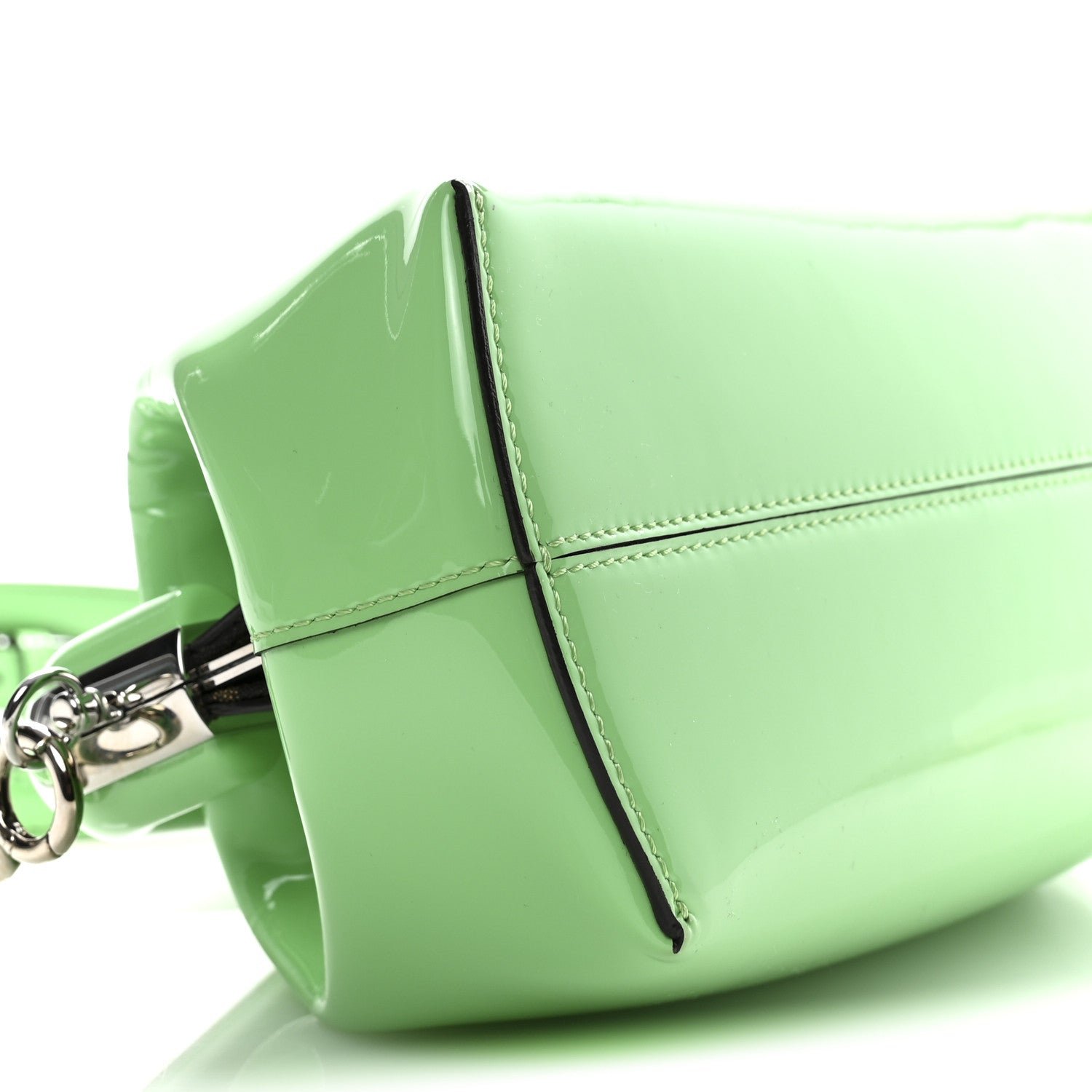 Fendi First Midi Edamame Green Patent Leather Bag - Image 9
