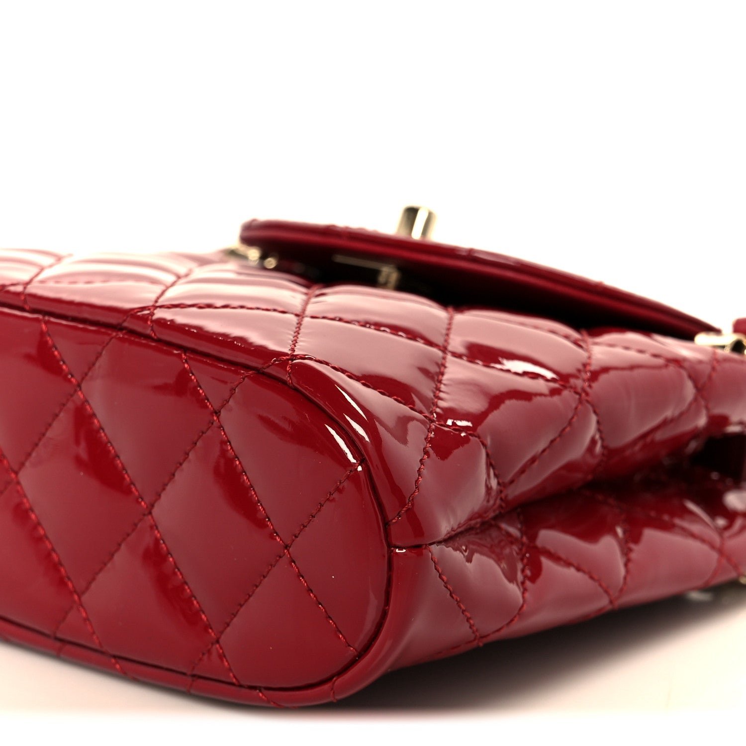 Patent Quilted Shiny Coco Small Flap Hobo Red - Image 11