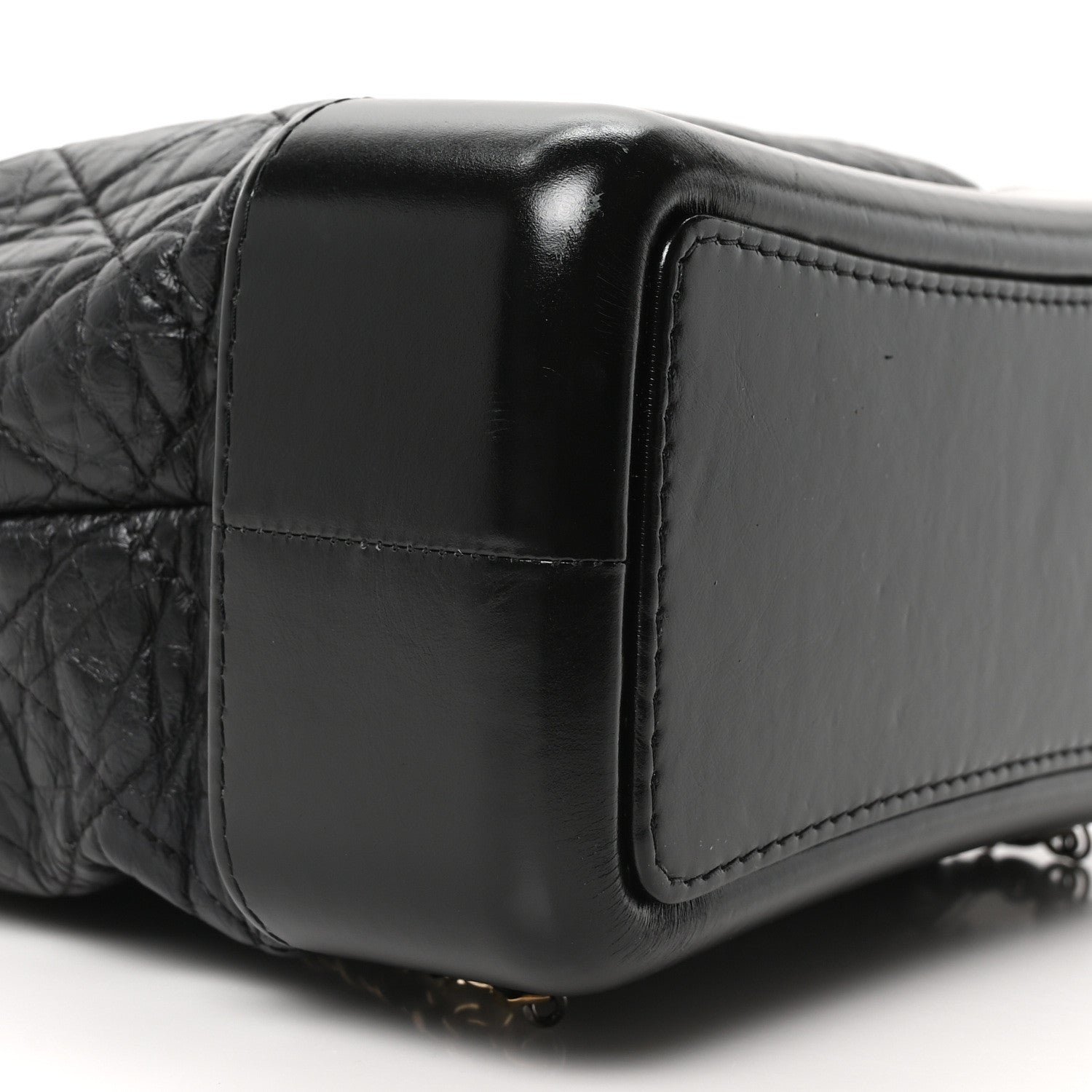 Aged Calfskin Quilted Gabrielle Backpack Black - Image 9