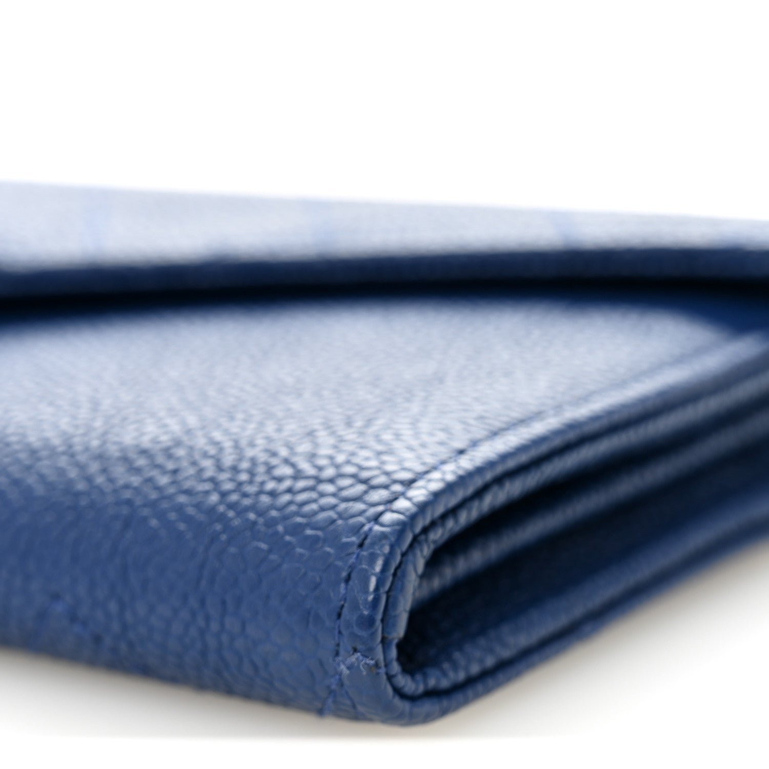 Caviar Quilted CC Box Gusset Flap Wallet Blue - Image 11