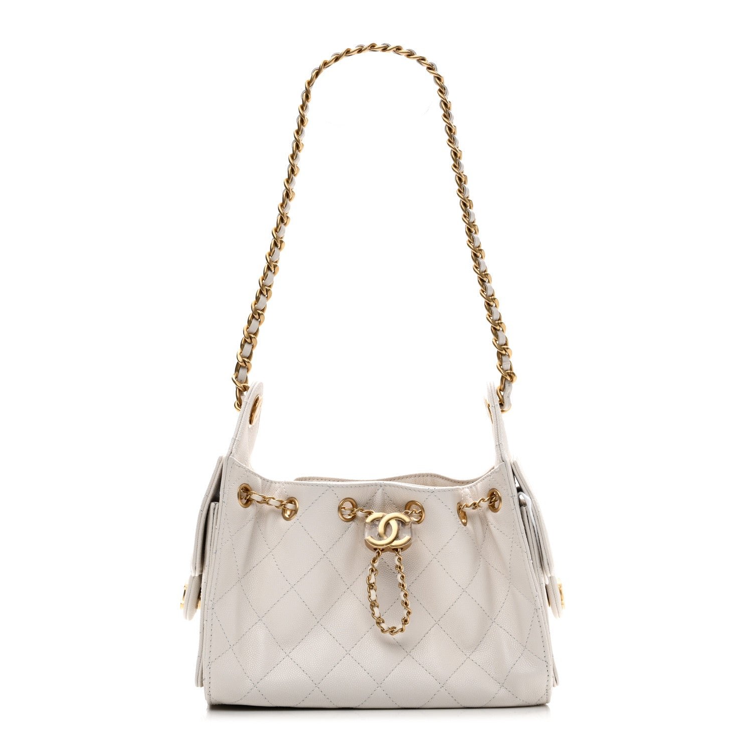 Caviar Quilted Mini Chanel 25 Handbag White