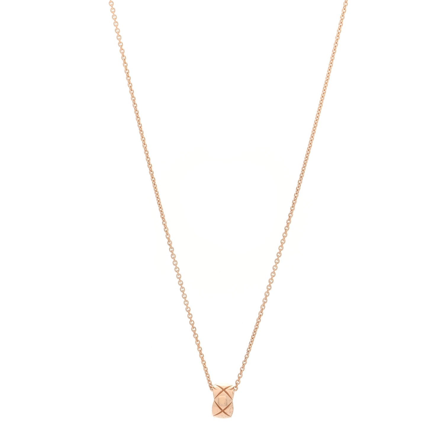 18K Beige Gold Coco Crush Round Pendant Necklace