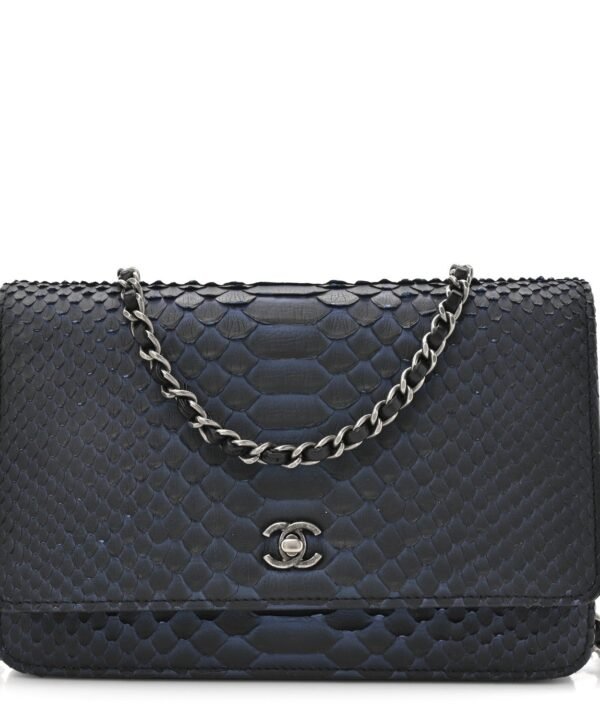 Snakeskin Wallet On Chain WOC Navy
