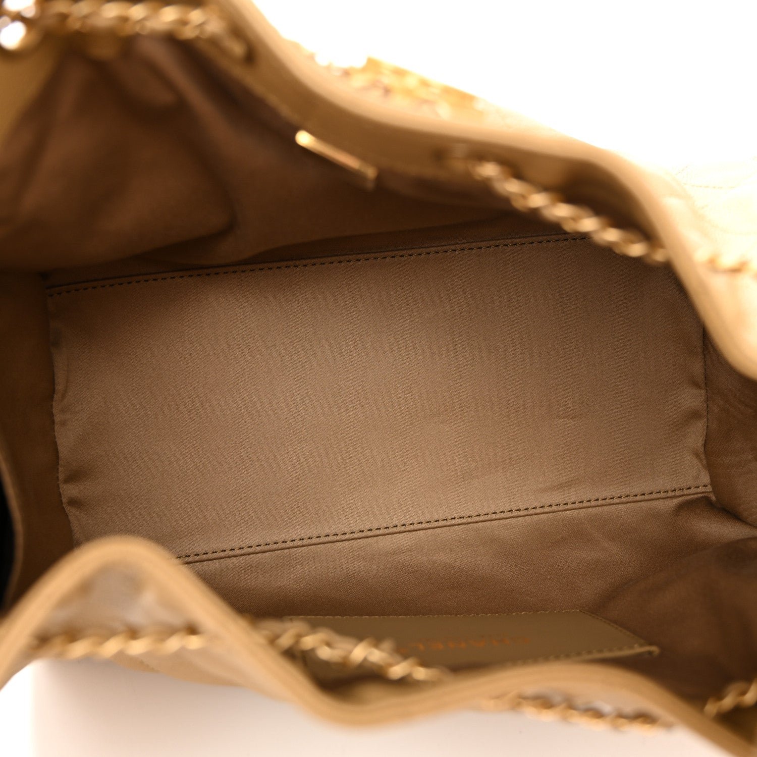 Caviar Quilted Small Chanel 25 Handbag Beige - Image 5