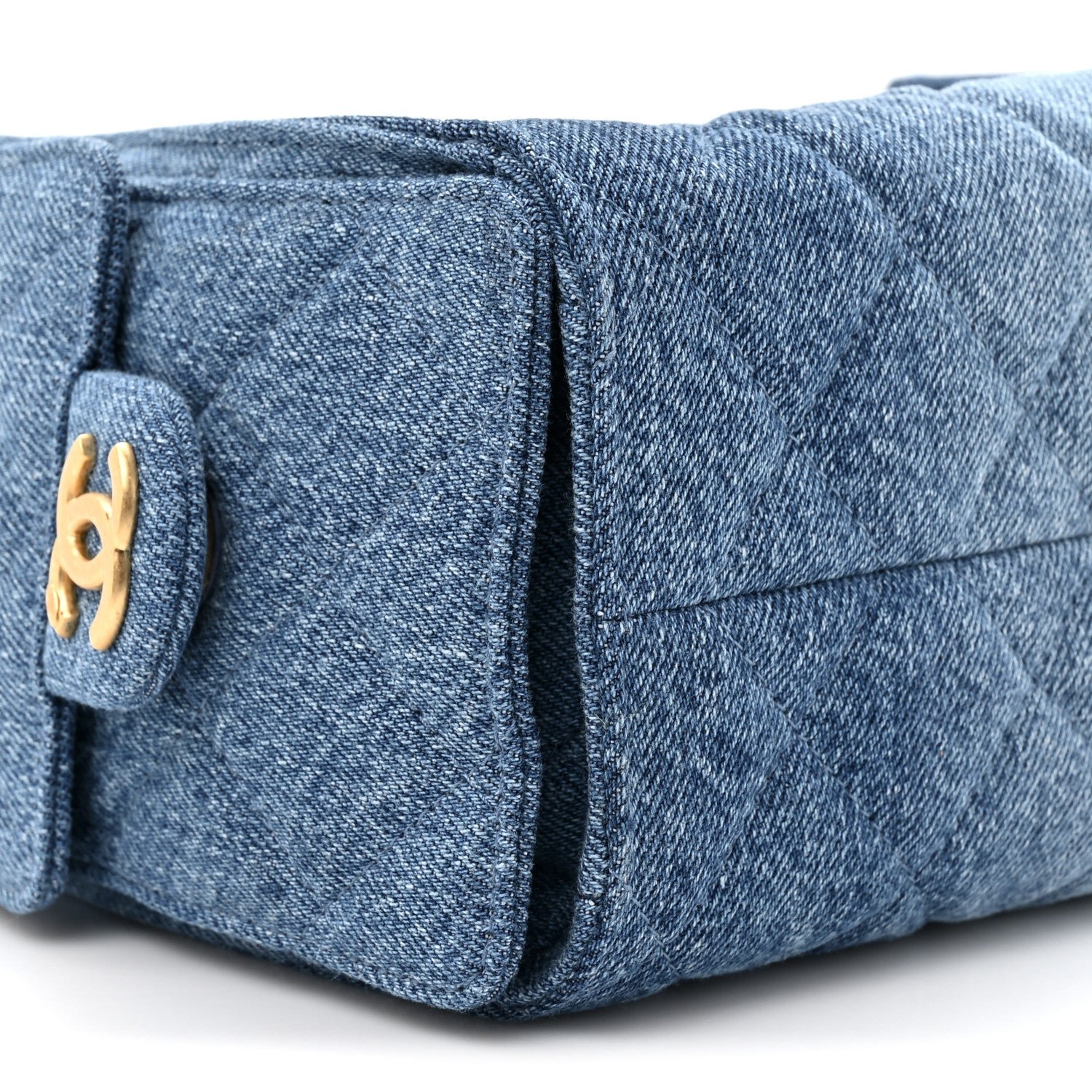 Washed Denim Quilted Mini Chanel 25 Handbag Blue - Image 10