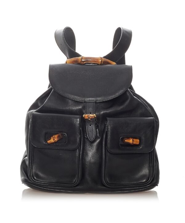 Gucci Bamboo Drawstring Leather Backpack