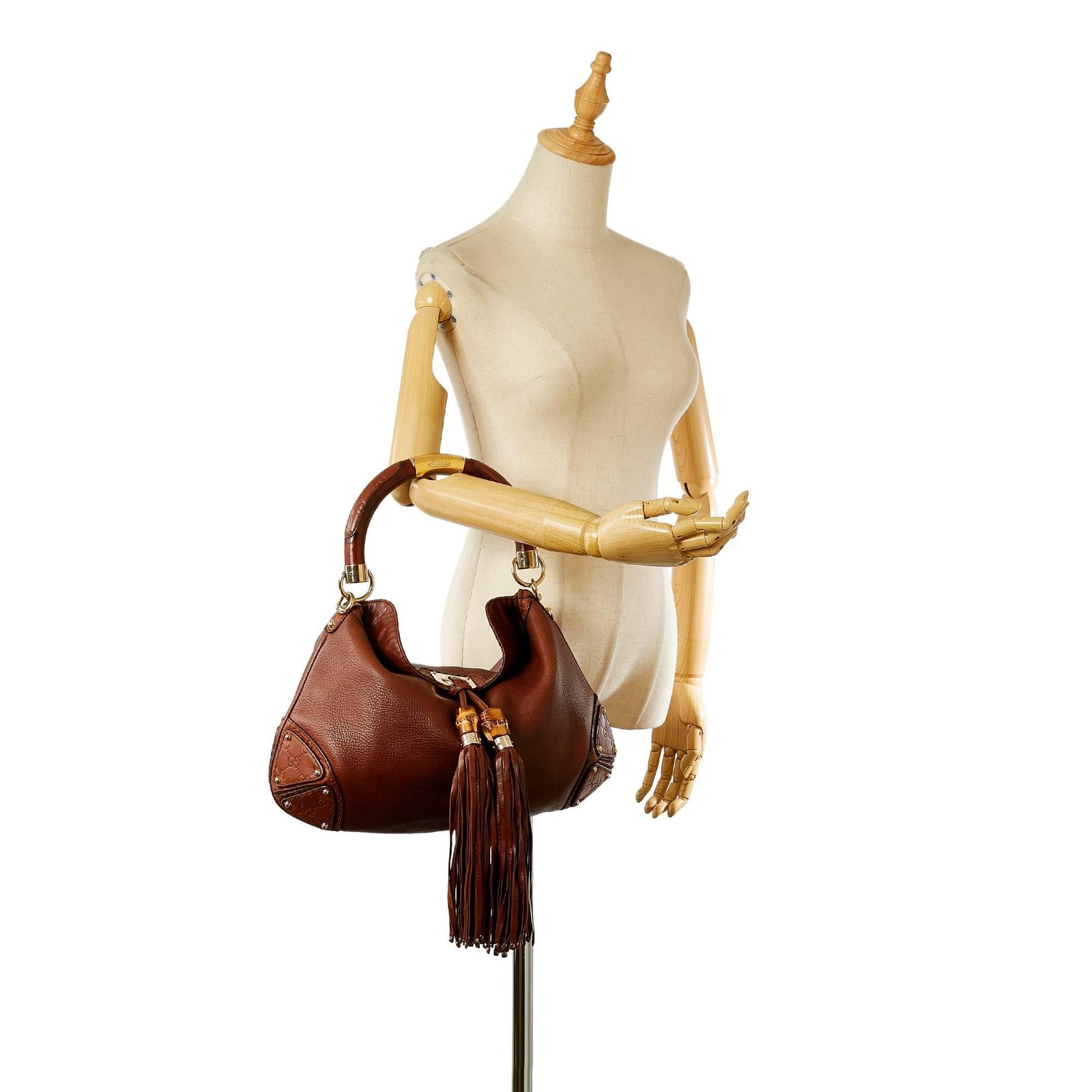 Gucci Bamboo Indy Leather Satchel - Image 5