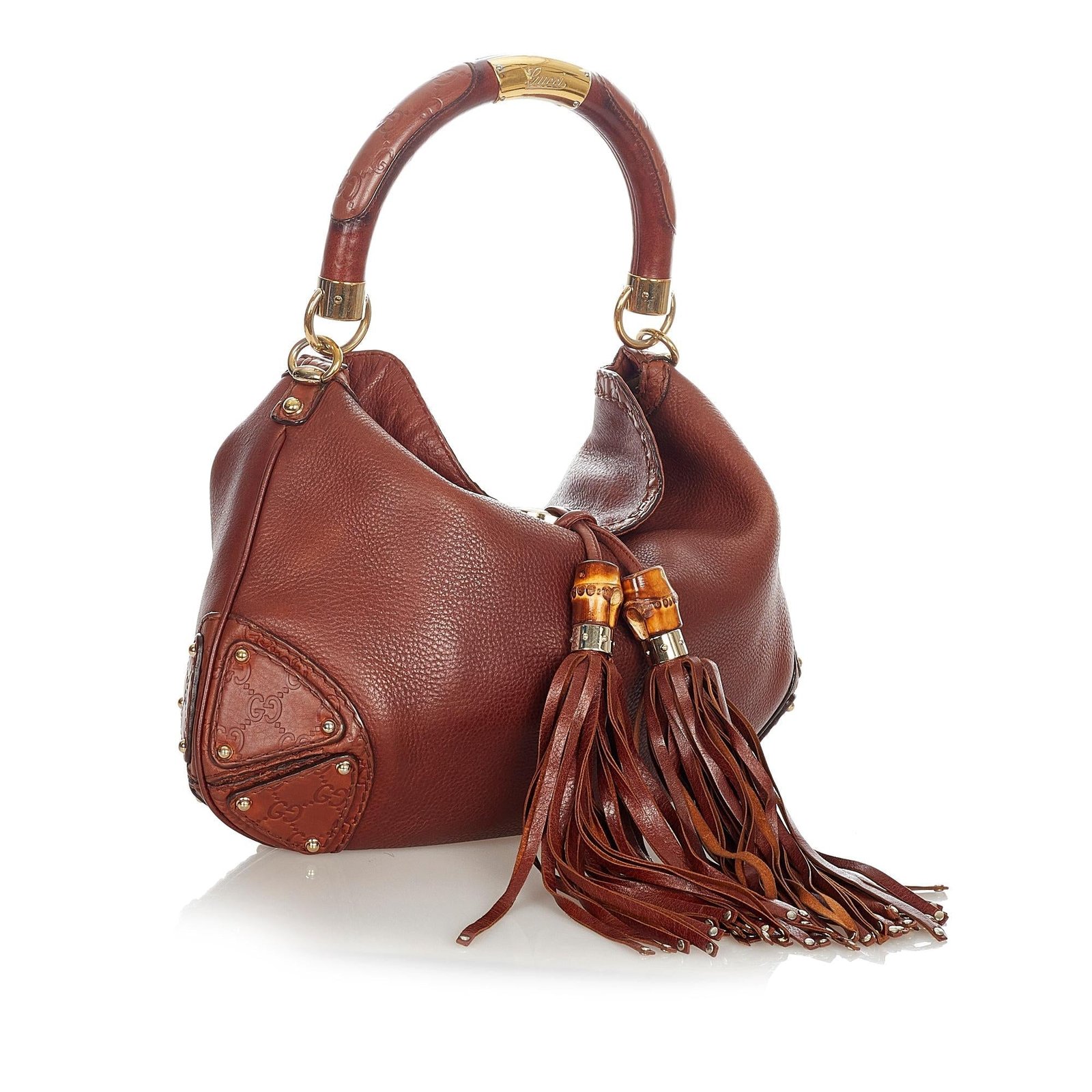 Gucci Bamboo Indy Leather Satchel - Image 2