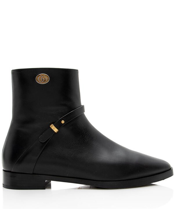 Gucci Calfskin Emblem Boots - Size 7.5 / 37.5
