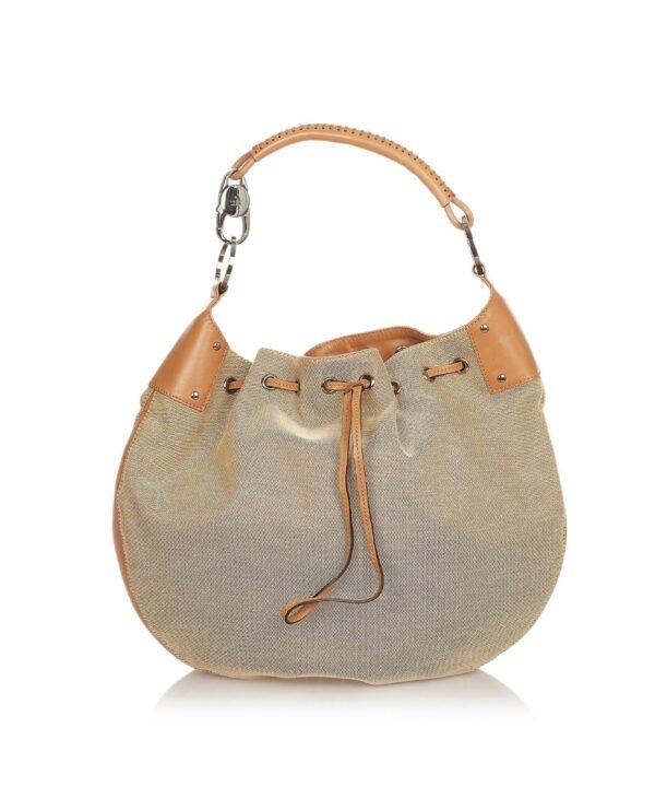 Gucci Canvas Drawstring Hobo Bag