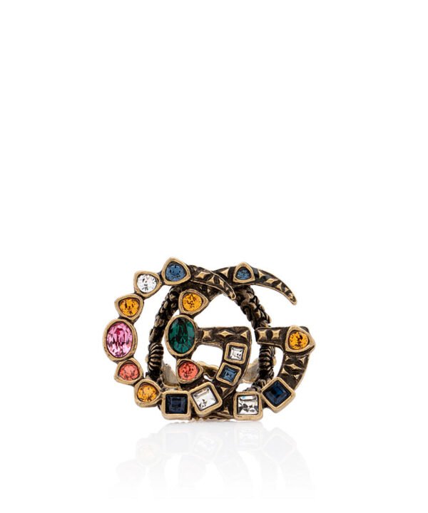 Gucci Crystal GG Ring - Size 6 1/2