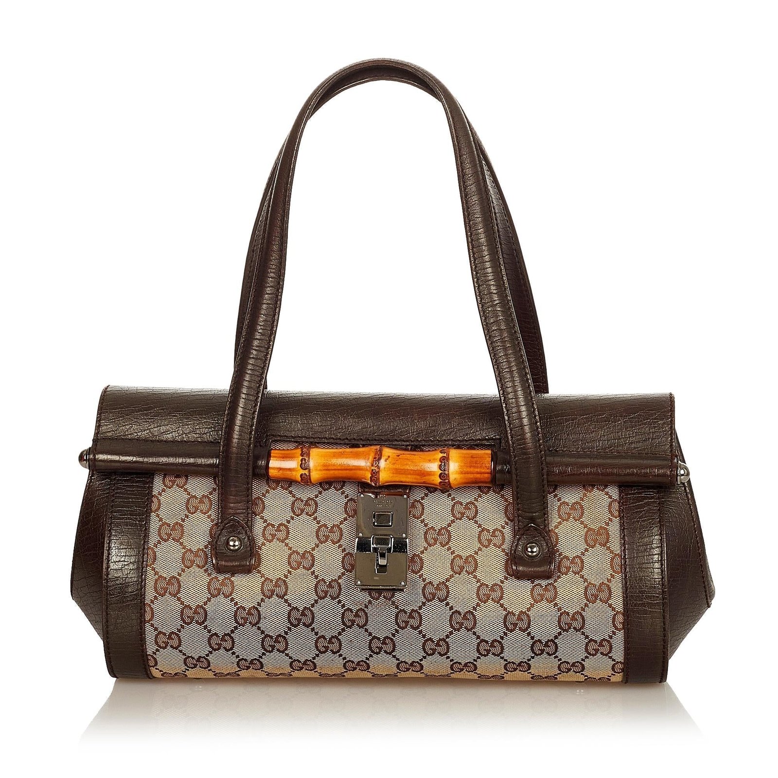 Gucci GG Canvas Bamboo Bullet Shoulder Bag