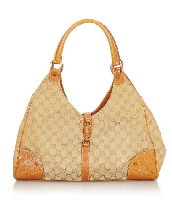 Gucci GG Canvas Nailhead Jackie Shoulder Bag