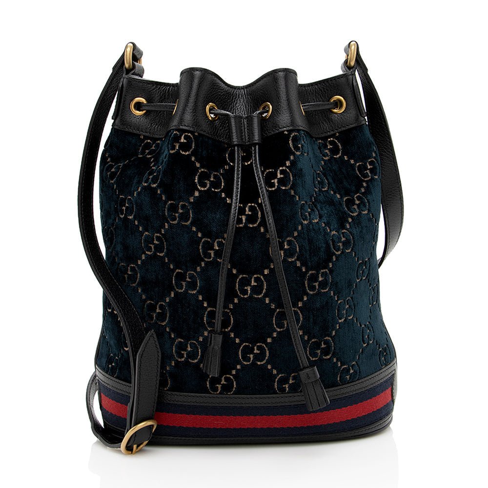 Gucci GG Velvet Web Bucket Bag