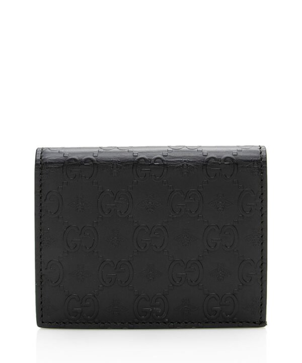 Gucci Guccissima Bee Embossed Leather Card Case