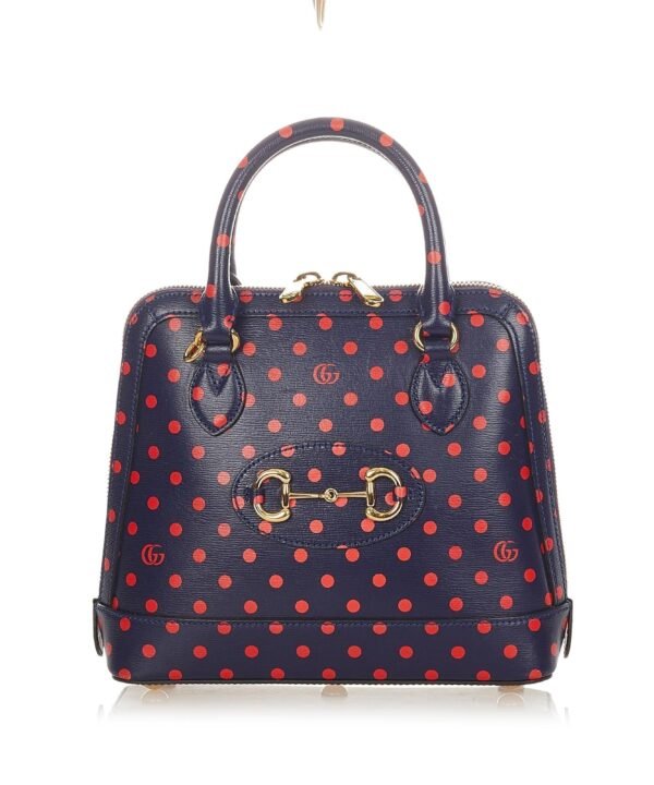 Gucci Horsebit 1955 Polka Dot Leather Handbag