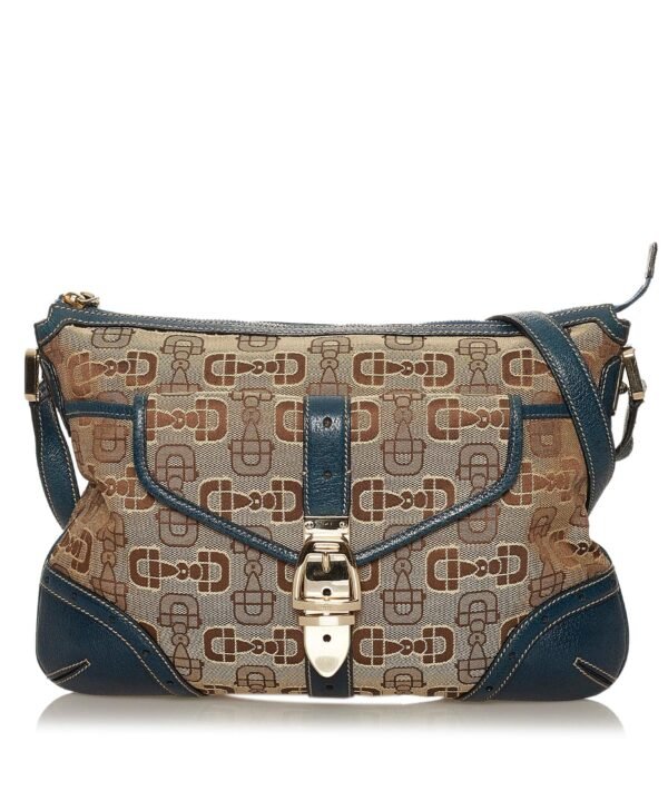 Gucci Horsebit Canvas Crossbody Bag