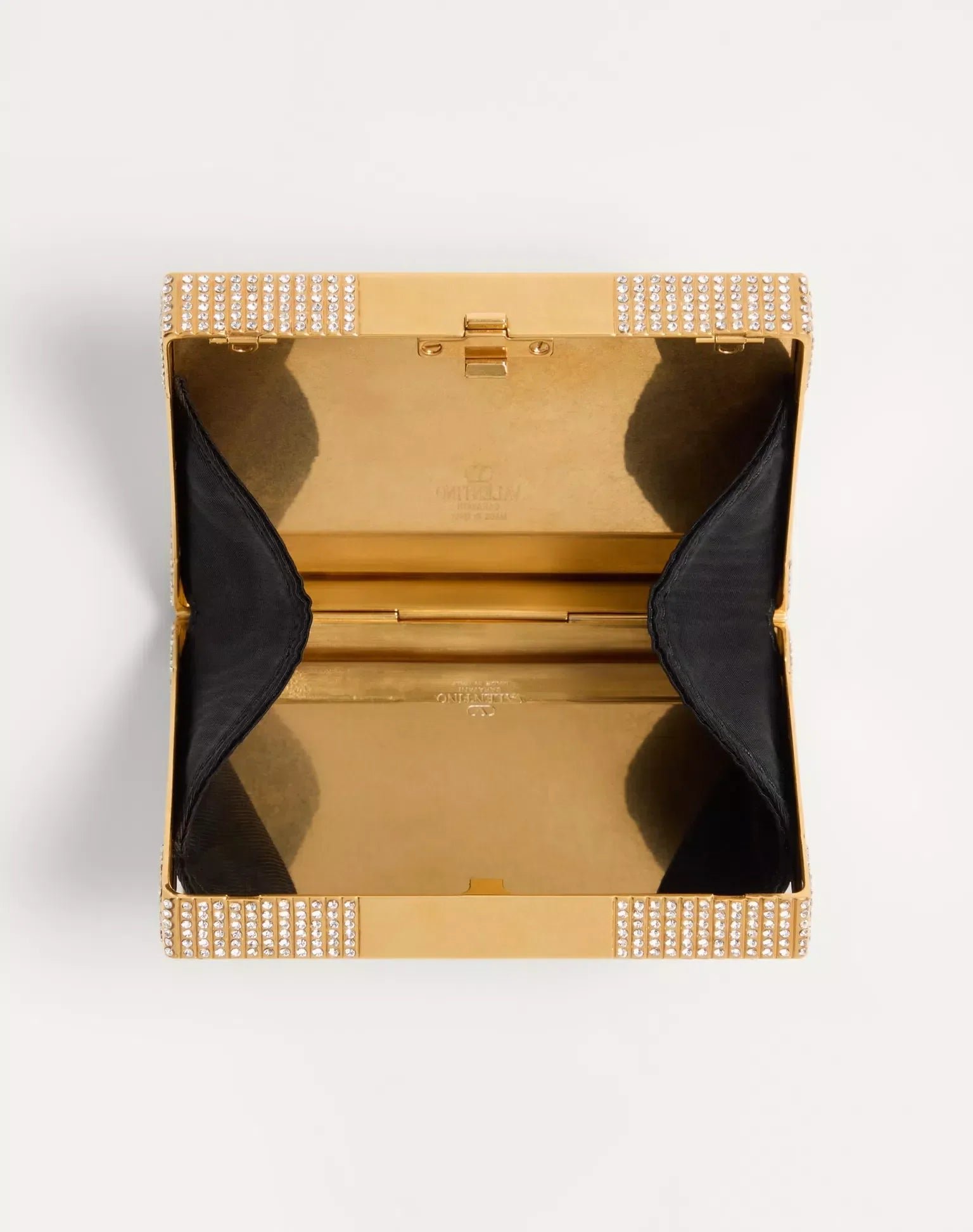 Valentino Garavani Minaumorphe Minaudière In Metal With Swarovski® Crystals And Satin Case - Image 3