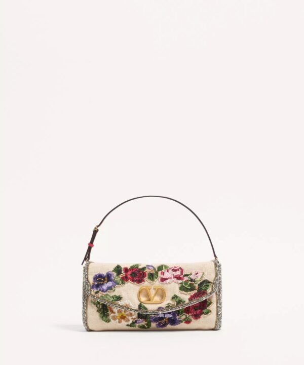 Valentino Garavani Vain Soft Embroidered Small Shoulder Bag