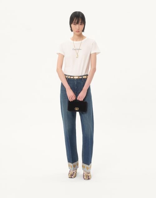 Vlogo Signature Velvet Chain Wallet With Jewel Logo - Image 4