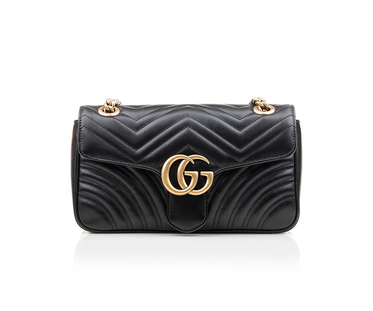 GG Marmont Small Matelass Shoulder Bag In Black