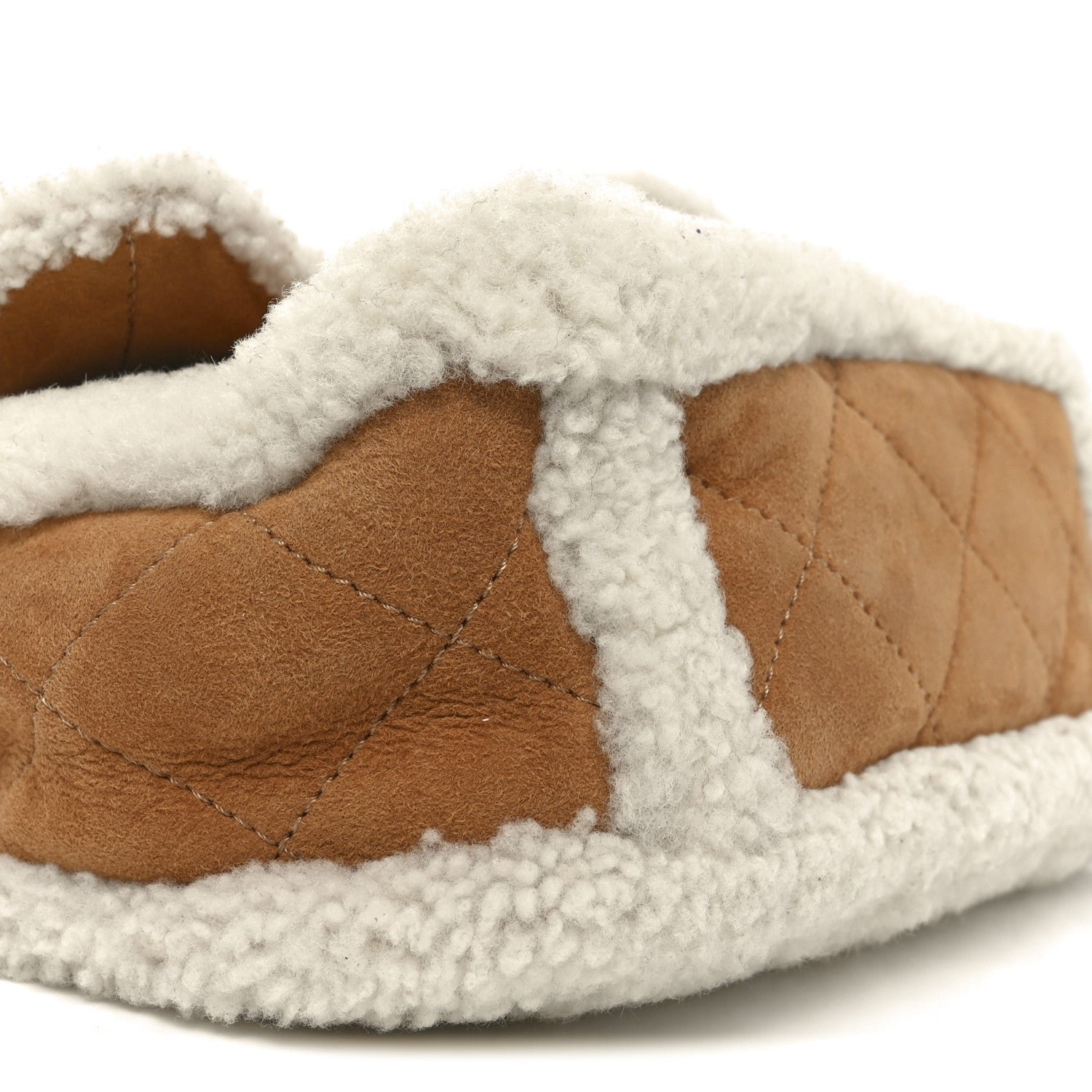 Shearling Lambskin Quilted Medium Coco Neige Single Flap Beige - Image 8