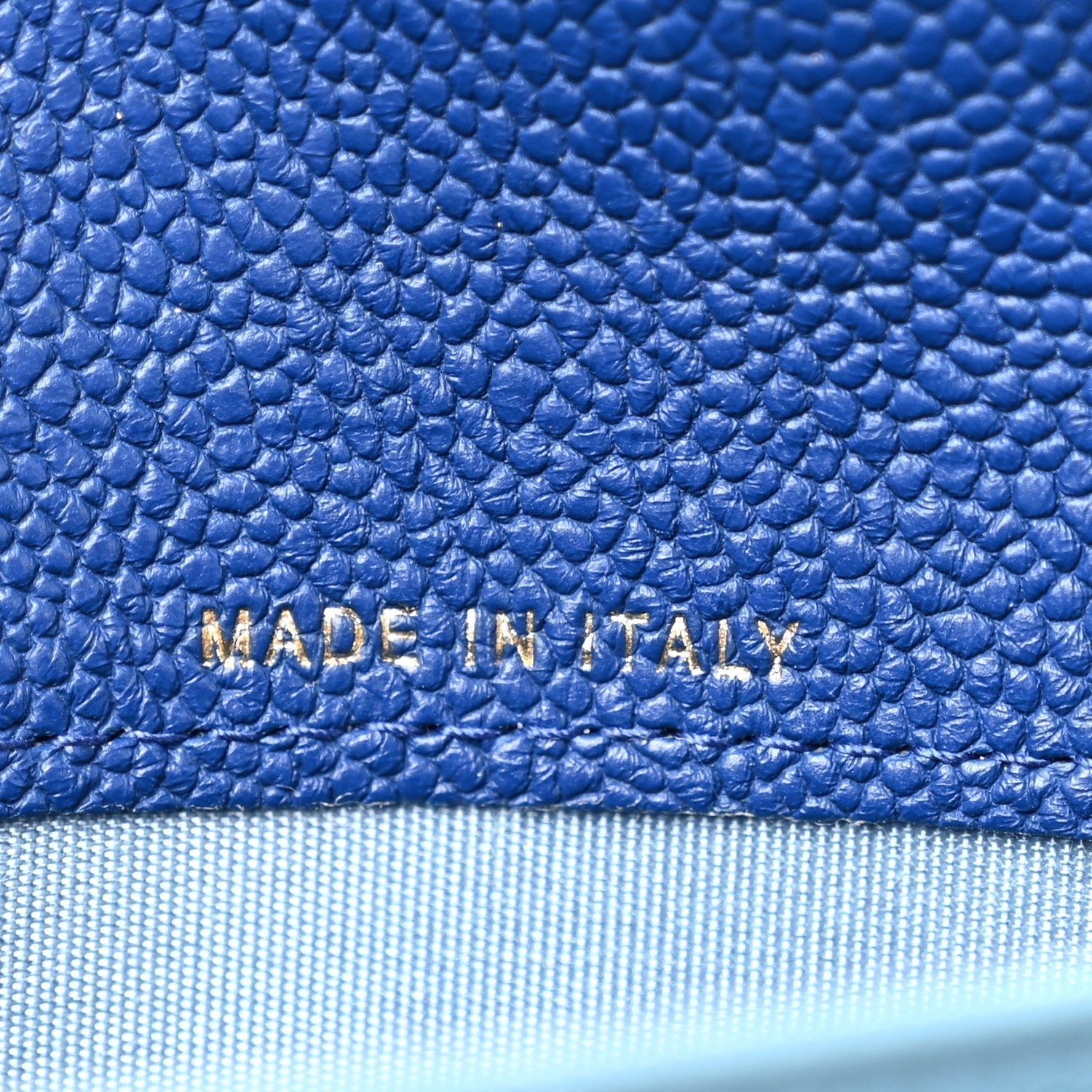 Caviar Quilted CC Box Gusset Flap Wallet Blue - Image 7