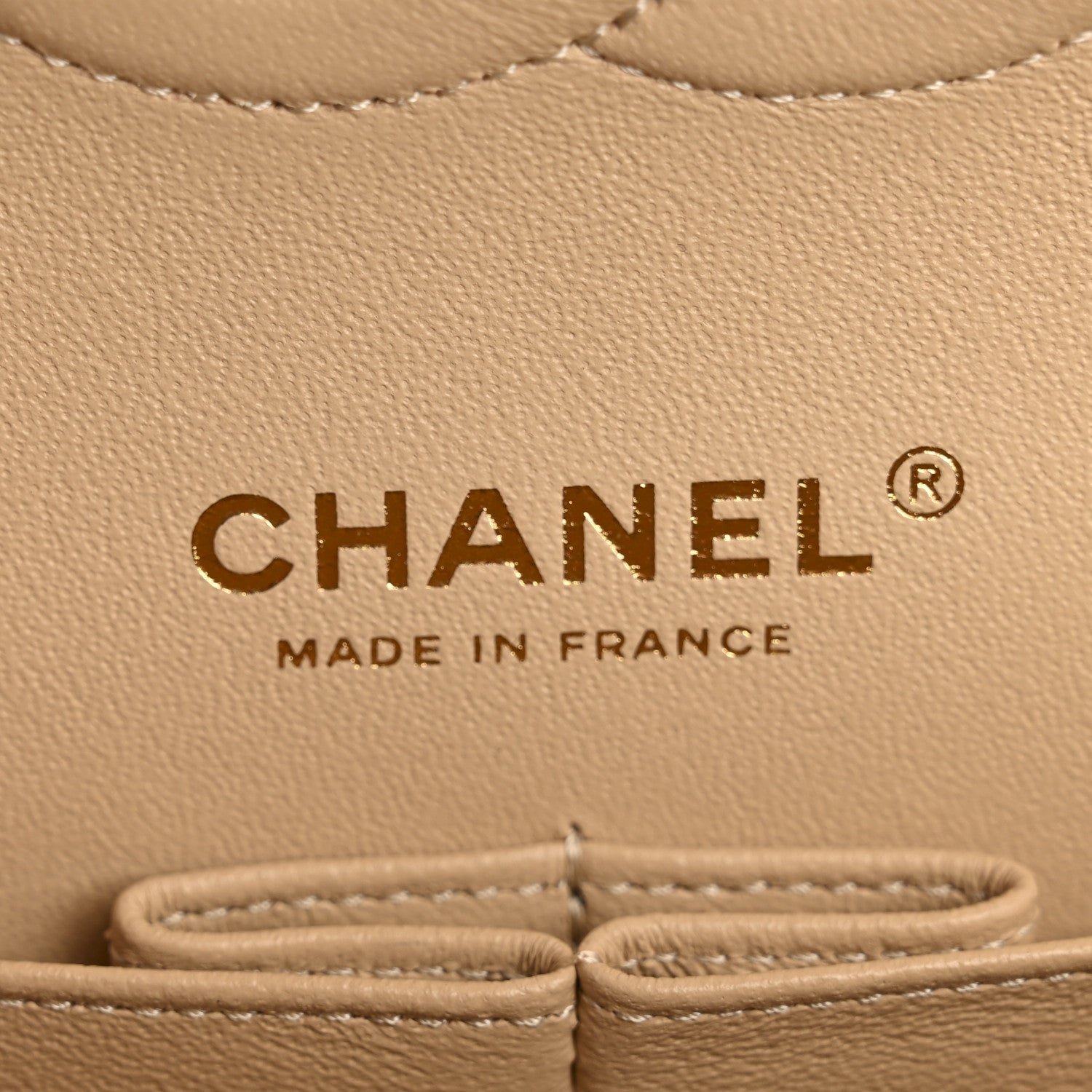 Caviar Quilted Medium Double Flap Beige - Image 6