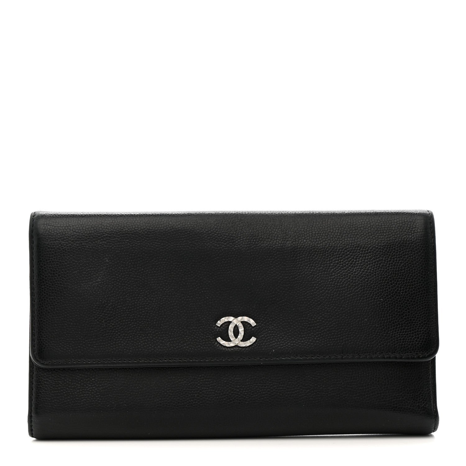 Caviar Sevruga Long Flap Wallet Black