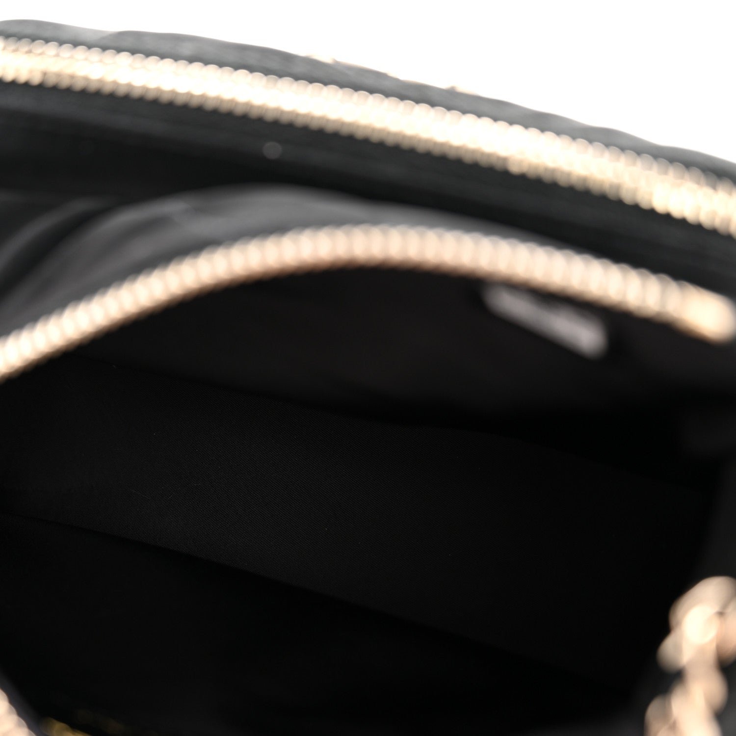 Velvet Effect Nylon Shiny Crumpled Calfskin Mini Quilted Chanel 25 Clutch With Chain Black - Image 6
