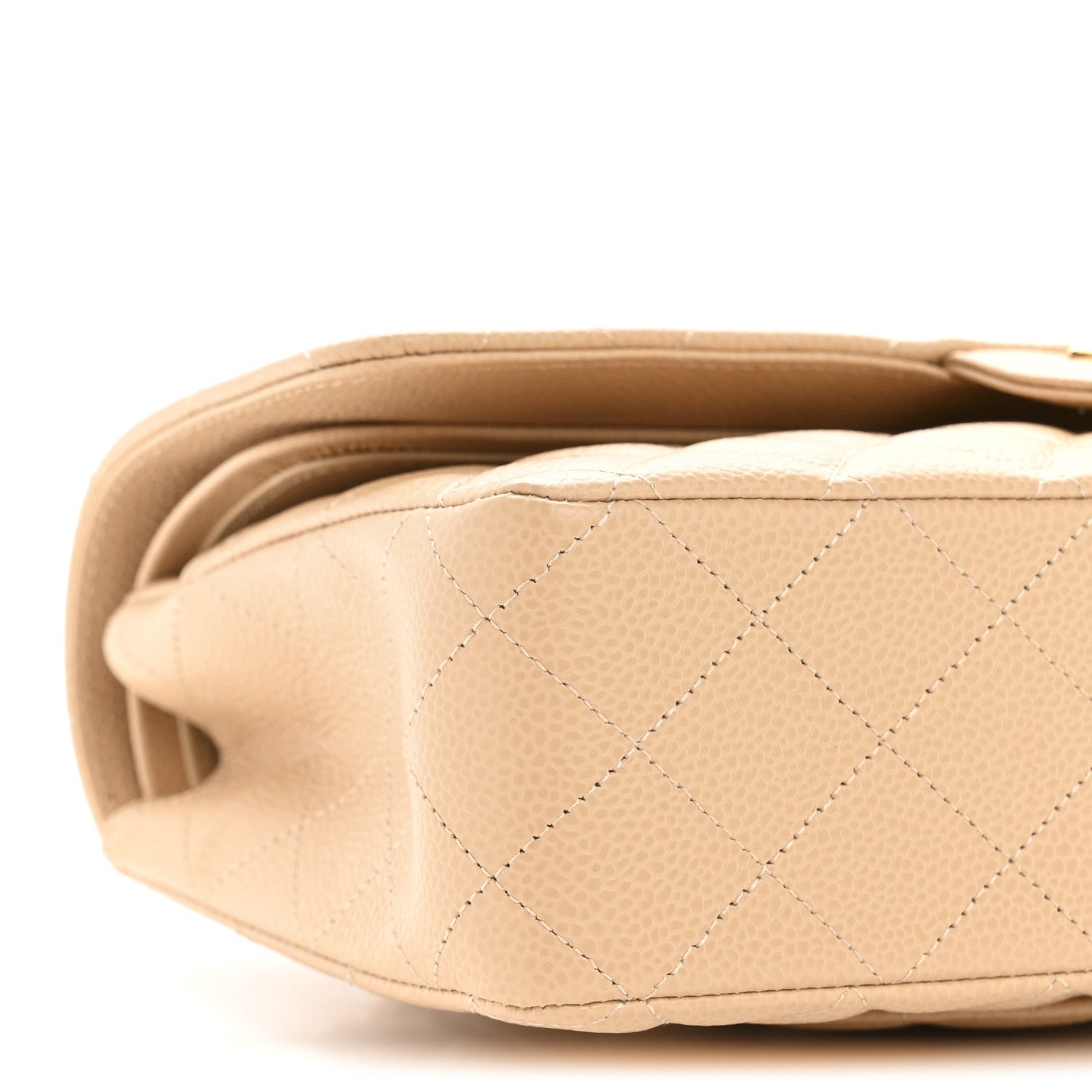 Caviar Quilted Medium Double Flap Beige - Image 9